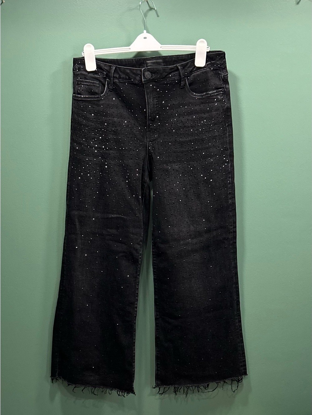 Sparkling Stud Black Jeans - Kut From the Kloth - Wide Leg